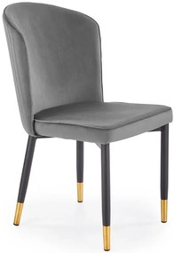 Szare pikowane krzesło tapicerowane glamour N4-S45