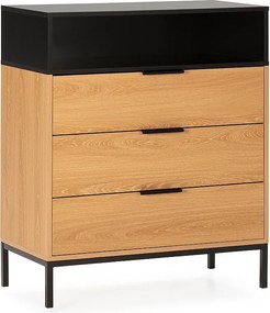 Komoda z trzema szufladami koloru dębowego