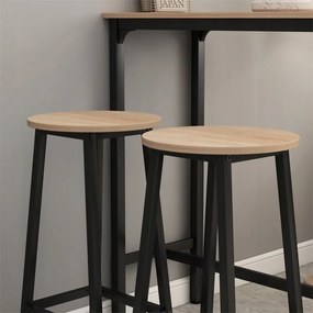 2x krzesło wysokie hoker barowy kuchenny stołek taboret metalowy dąb loft