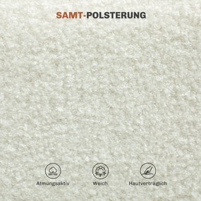 HOMCOM Zestaw 4 Krzeseł do Jadalni, Miękka Tapicerka, Stalowe Nogi, Design Bezramienny, Biały