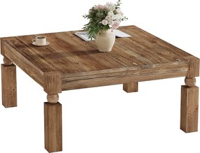 Stolik kawowy z litego drewna, 100 cm, prostokątny stolik do salonu w stylu mid-century modern