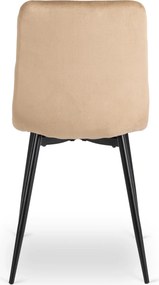 Krzesło Tapicerowane FORIS Beżowe Welurowe Nowoczesne Loft