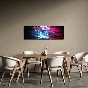 Obraz świetlistego serca (z zegarem) (90x30 cm)