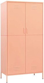 Różowa stalowa szafa gospodarcza na nóżkach N3-K53