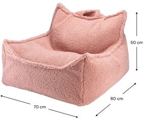 Różowy dziecięcy worek do siedzenia z materiału bouclé Chair – Wigiwama