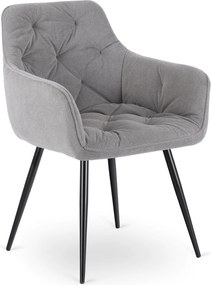 Krzesło Tapicerowane do Salonu MODESTO Szare Nowoczesne Loft