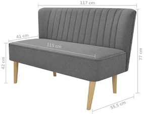 Romantyczna sofa Shelly - jasnoszara