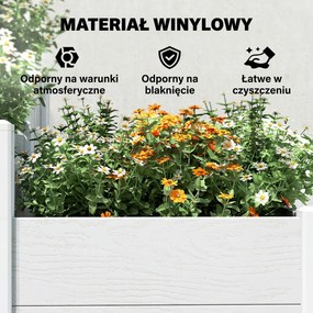 Outsunny Podwyższona Skrzynia Ogrodowa 3-poziomowa z Otwartym Dnem, Modułowe Ziołowe Łóżko DIY z Winylu | Aosom PL