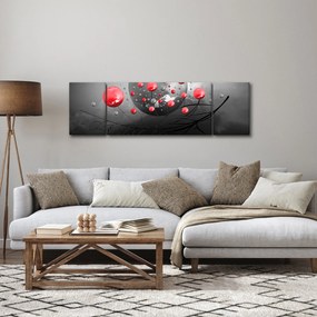 Obraz czerwonych abstrakcyjnych kul (170x50 cm)