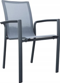 Krzesło ogrodowe aluminiowe beżowe 56x65x88 cm komfortowe wytrzymałe