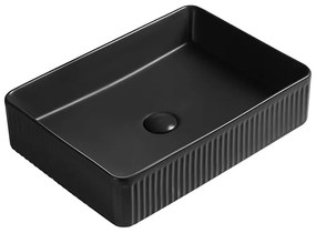 Mexen Grovo umywalka nablatowa ryflowana 50 x 34 cm, czarna mat - 22305085