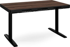 Biurko elektryczne sit-stand z szufladą i ładowarką bezprzewodową Qi czarne/orzech, 1200 mm: ELLIS