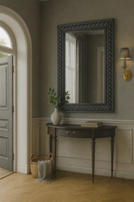 Lustro w rzeźbionej ramie postarzana czerń H0-P48