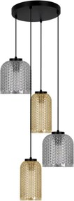 Wisząca lampa grafitowo-beżowa H0-N53