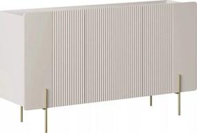 Komoda Malmi 150 cm trzydrzwiowa - kaszmir / crema bianca / złote nóżki