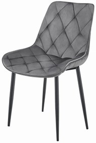 Aksamitne krzesło do jadalni TOR, ciemnoszare
