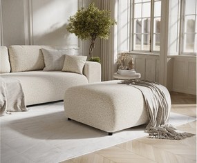 Puf w tkaninie boucle Zanzibar - 88x88 cm - beżowy