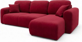 Stylowy narożnik rozkładany prawostronny BINGO L 245x148x87 cm w tkaninie Kronos 2 bordowej
