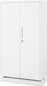 Szafa modułowa metalowa z półkami na cokole biała, 1600x900x400 mm: MEGAN