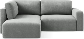 Szary rozkładany narożnik ze schowkiem z tkaniny szenilowej (lewostronny/w kształcie litery L) Kona – Makamii