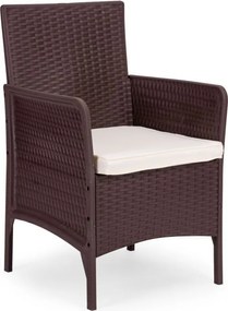 Zestaw mebli ogrodowych Livora 0223 - 2 krzesła i stolik kawowy, kolor brązowy