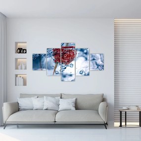 Obraz - szczegół maliny w wodzie (125x70 cm)