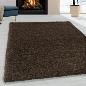 Dywan shaggy Fluffy Super Soft brązowy 140 cm x 200 cm