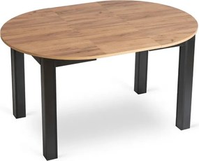 Stół Okrągły Rozkładany HARRY 102-142 cm Dąb Craft/Czarny Loft