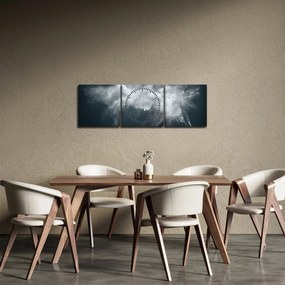 Obraz abstrakcji (z zegarem) (90x30 cm)