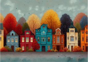 Obraz - Malowane jesienne miasto (70x50 cm)