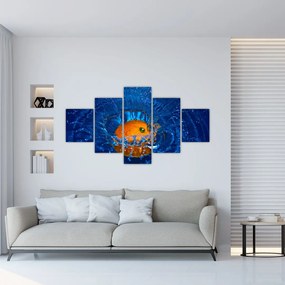 Obraz - pomarańcza w wodzie (125x70 cm)