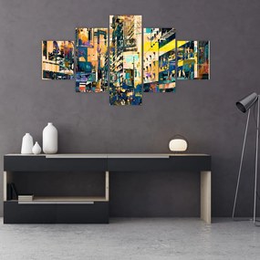 Obraz malowanej abstrakcji (125x70 cm)