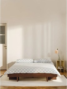 Łóżko dwuosobowe z płyty MDF w dekorze dębu bez zagłówka ze stelażem 180x200 cm w naturalnym kolorze Kito – noo.ma