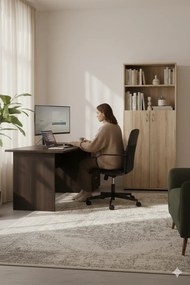 Klasyczne duże biurko narożne wenge R5-L46