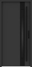Stalowe drzwi wejściowe pełne, nierdzewne wys. 207 x szer. 100 cm - grubość 68mm - szkło dymione - antracyt i czerń - otwieranie lewe - CALOSA