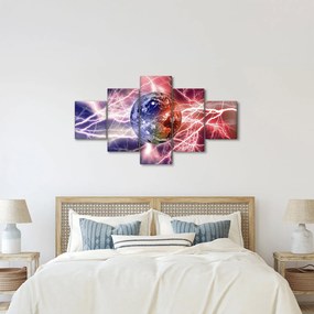 Obraz - Kula ziemska pod prądem (125x70 cm)