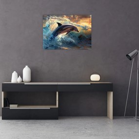 Obraz - Delfin, ilustracje (70x50 cm)