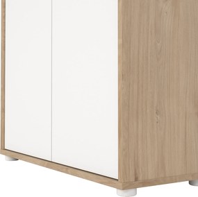 Czterodrzwiowy regał biurowy Sign 80 jackson hickory/biały mat