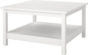 Kwadratowy stolik kawowy z półką Madrid biały mat