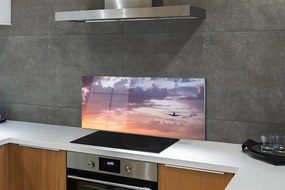 Panel nad Blat Kuchenny Samolot wśród Nocnych Chmur