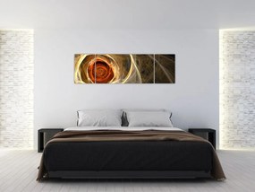 Obraz - Abstrakcyjne róże w ognistych kolorach (170x50 cm)