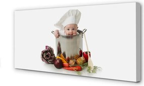 Obraz drukowany na płótnie Dziecko bawiące się w Kuchni