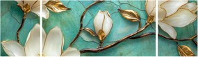 Obraz - 3D magnolie (170x50 cm)