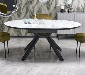Okrągły stół rozkładany z marmurowym blatem Vertigo