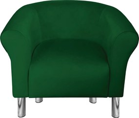 Fotel Milo tkanina Welur wygodny fotel tapicerowany do salonu i sypialni : Kolor nogi - Chrom, Kolor tkaniny - VELVET - MG25, Wysokość nogi - 15 cm