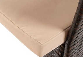 Zestaw mebli ogrodowych Naemo 4 krzesła + stół brąz/beż, technorattan, poduszki, taras, balkon, ogród
