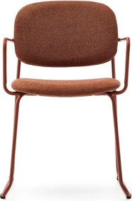 Metalowe krzesło z podłokietnikami w kolorze terakoty Meli – Kave Home