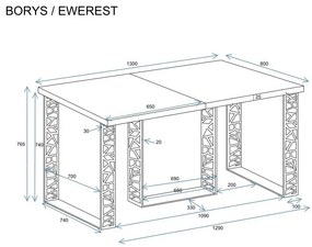Stół rozkładany BORYS 130(210)x80 dąb złoty craft ENDO