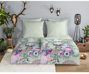 Zielona flanelowa pościel jednoosobowa 140x200 cm Romini – HIP