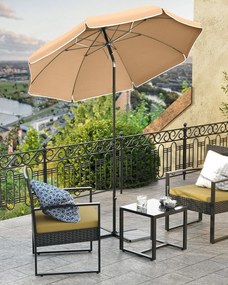 Parasol SOLARA, Ø160 cm, jasnobrązowy (taupe) SongmicsHome